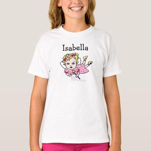 Cute Purple Fairy Whimsical Folk Art T_Shirt