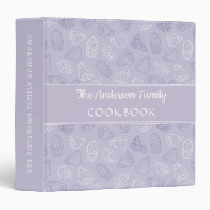 Cute Purple Family Recipe Cookbook Binders