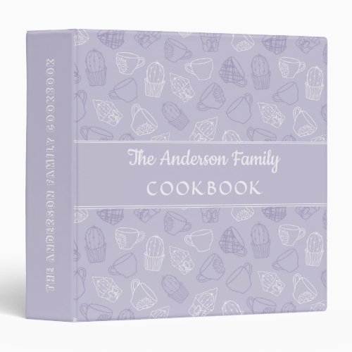 Cute Purple Family Recipe Cookbook Binders