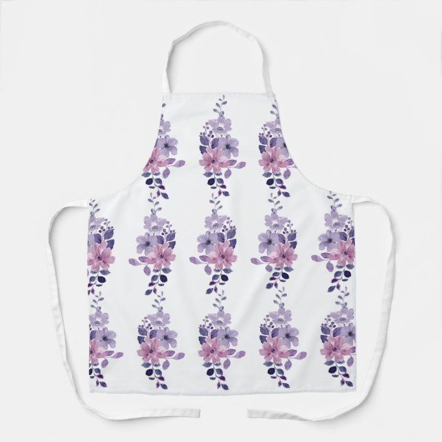 Cute Purple Floral Apron (Front)
