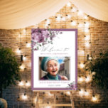 Cute Purple Floral Photo Any Age Birthday Welcome Foam Board<br><div class="desc">Cute Purple Floral Photo Any Age Birthday Welcome Foam Board. Matching items available.</div>