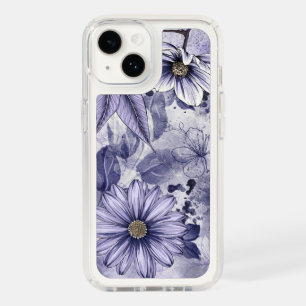 Cute Purple Flower Clear  Speck iPhone 14 Case