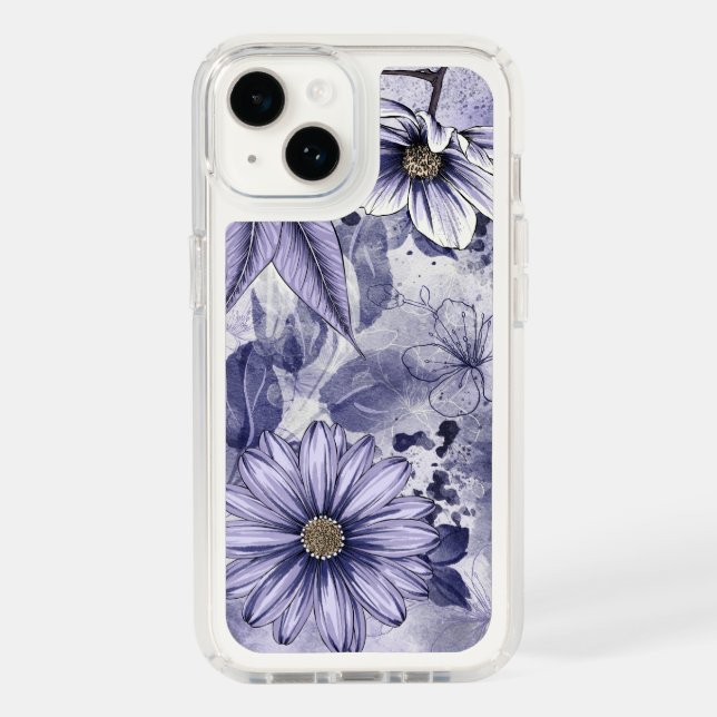 Cute Purple Flower Clear  Speck iPhone Case (Front)