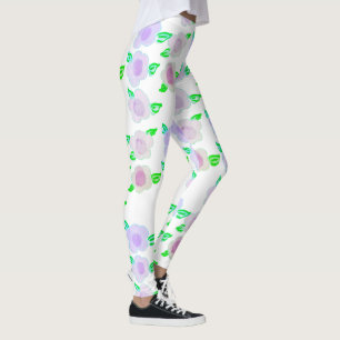 Cute Purple Flower Leggings