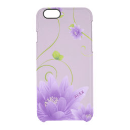 Cute Purple Flower Clear iPhone 6/6S Case