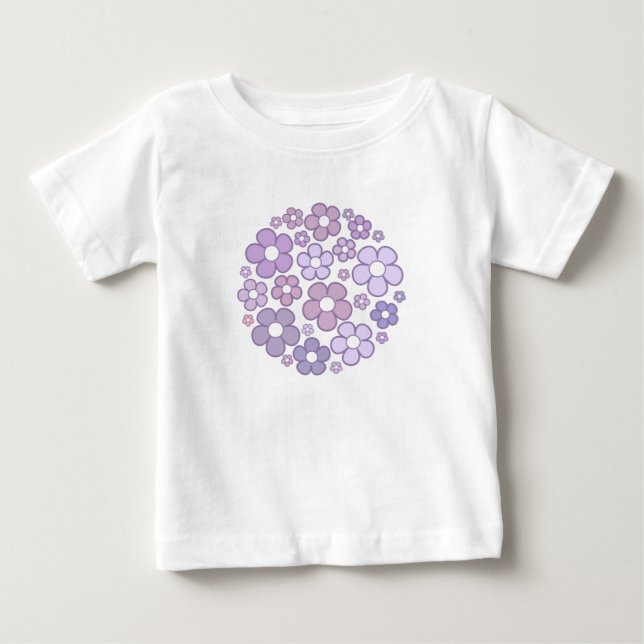 Cute Purple Flowers Baby T-Shirt (Front)