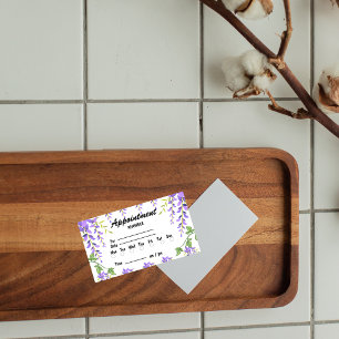 Cute Purple Flowers Botanical Appointment Reminder Card