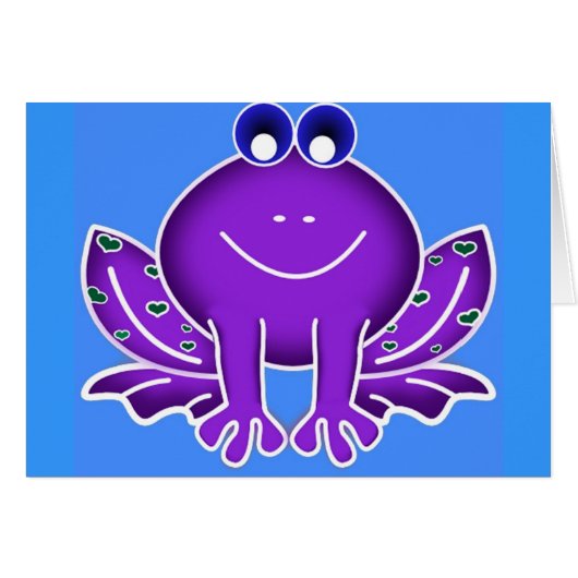 cute purple frog cards (Front Horizontal)