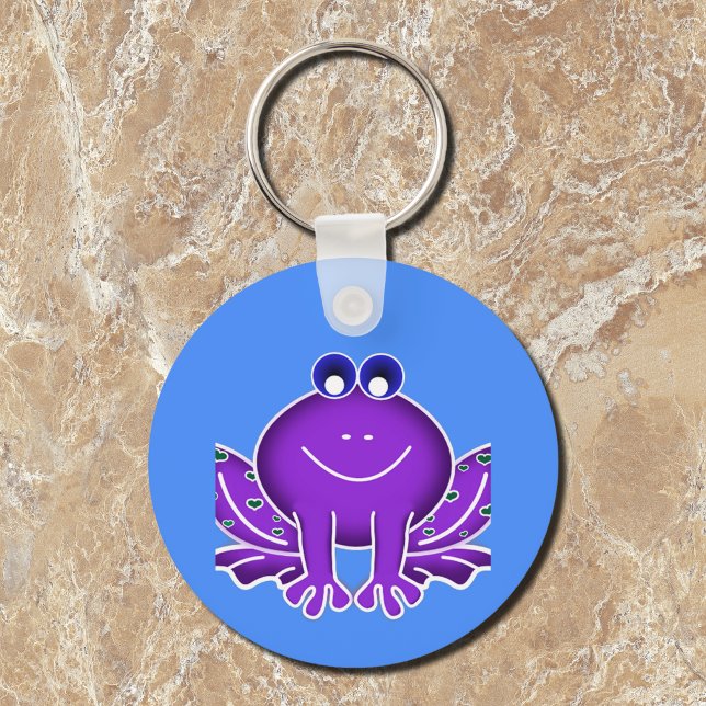 cute purple frog keychain (Creator Uploaded)