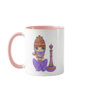 Cute Purple Genie Doll Belly Dancer Girl Mug