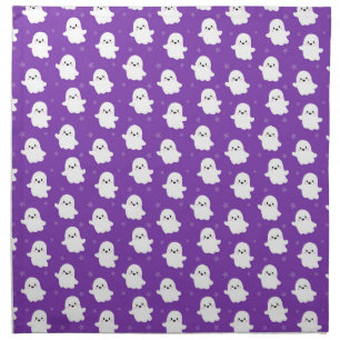 Cute Purple Ghost Pattern – Halloween Design Cloth Napkin