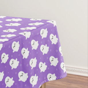 Cute Purple Ghost Pattern – Halloween Design Tablecloth