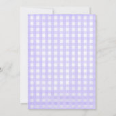 Cute Purple Gingham with Bow Baby Shower Invitation (Back)