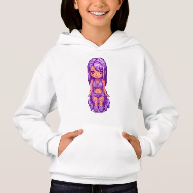 Cute purple girl   hoodie (Front)