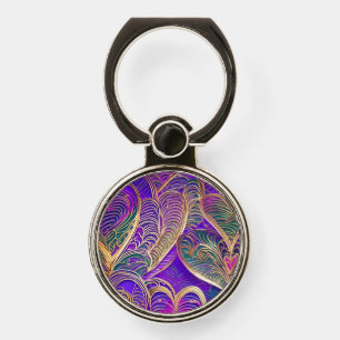 Cute purple gold & pink hearts on a phone ring stand