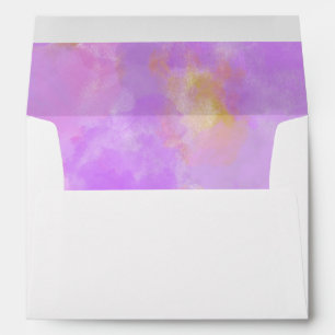 Cute purple gold print inside custom back flap envelope