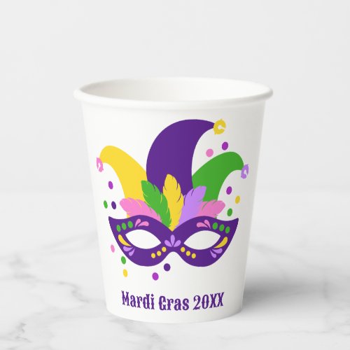 Cute Purple Green Gold Swirl Mardi Gras  Paper Cups