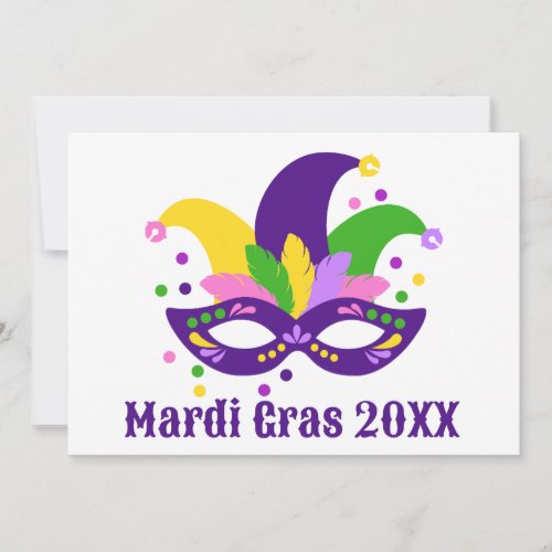 Cute Purple Green Gold Swirl Mardi Gras Postcard