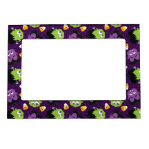 CUTE PURPLE & GREEN HALLOWEEN MONSTER FACES