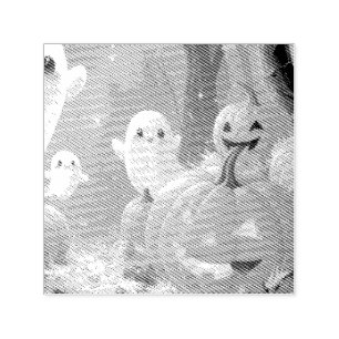  Cute Purple Halloween Boo Self-inking Stamp
