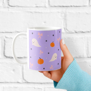 Cute Purple Halloween Ghost Pattern Mug