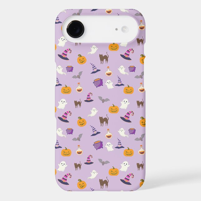 Cute purple halloween Seamless Pattern - Spooky iPhone Case (Back)