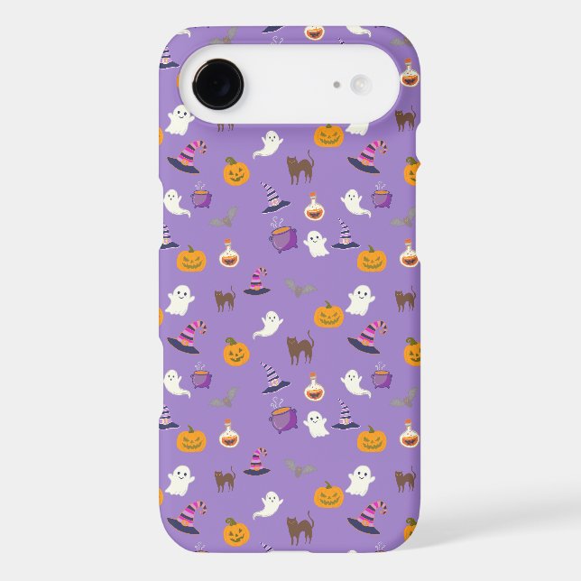 Cute purple Halloween Seamless Pattern - Spooky iPhone Case (Back)