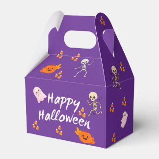 Cute Purple Happy Halloween Favor Box