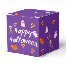 Cute Purple Happy Halloween Favor Box 3