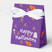 Cute Purple Happy Halloween Pattern Favor Box 2
