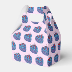 Cute Purple Heart Cake Pattern Favor Boxes