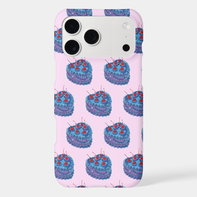 Cute Purple Heart Cake Pattern Iphone Case (Back)