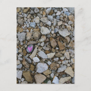 Cute Purple Heart Rock on Burlington, Iowa River Postcard