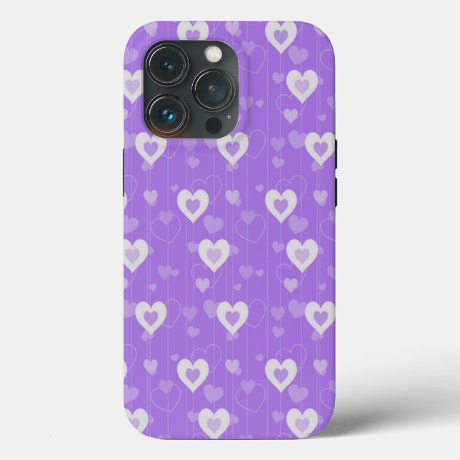 Cute Purple Hearts  Case-Mate iPhone Case (Back)