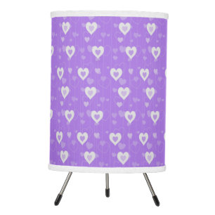 Cute Purple Hearts Tripod Lamp
