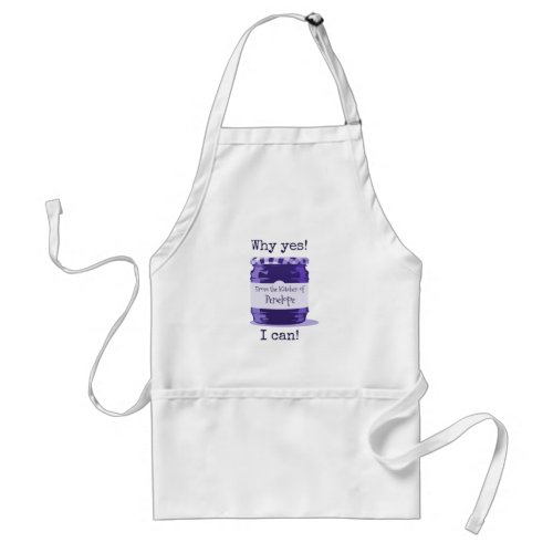 Cute Purple Home Canning Jelly Jar with Your Name Adult Apron