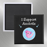Cute Purple I Support Axolotls Dark Color Magnet at Zazzle