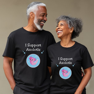 Cute Purple I Support Axolotls Dark Color T-Shirt