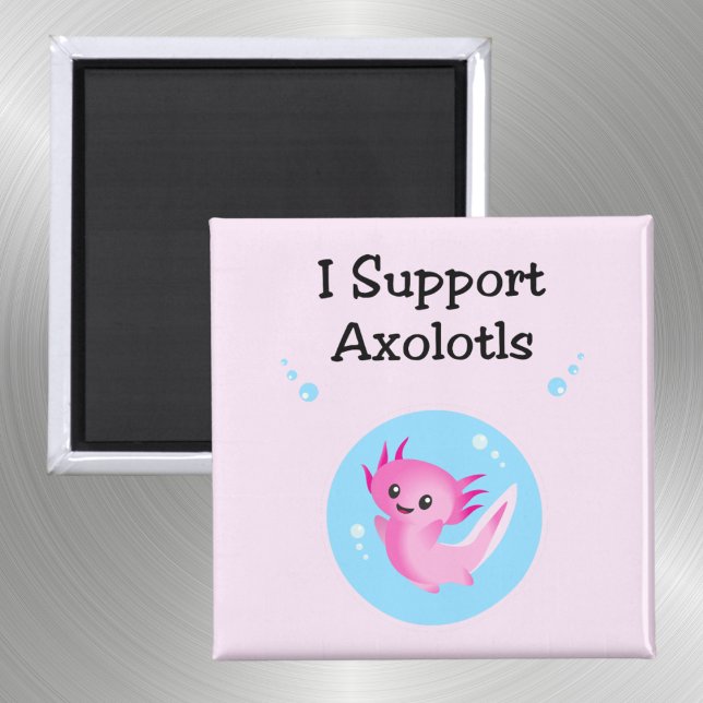 Cute Purple I Support Axolotls Light-Color Magnet (Creator Uploaded)