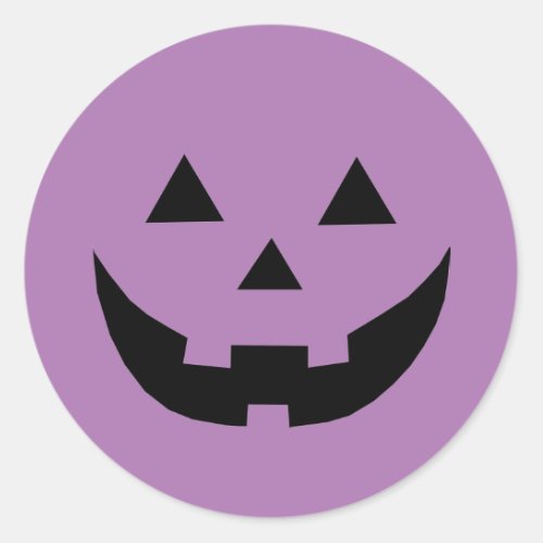 Cute purple jack o lantern face Epilepsy Awareness Classic Round Sticker