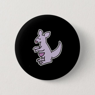 cute purple kangaroo button