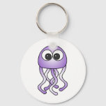 Cute Purple Kawaii Jellyfish Keychain at Zazzle