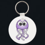 Cute Purple Kawaii Jellyfish Keychain<br><div class="desc">Cute Purple Kawaii Jellyfish</div>