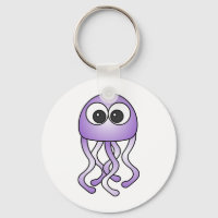 Cute Purple Kawaii Jellyfish Keychain