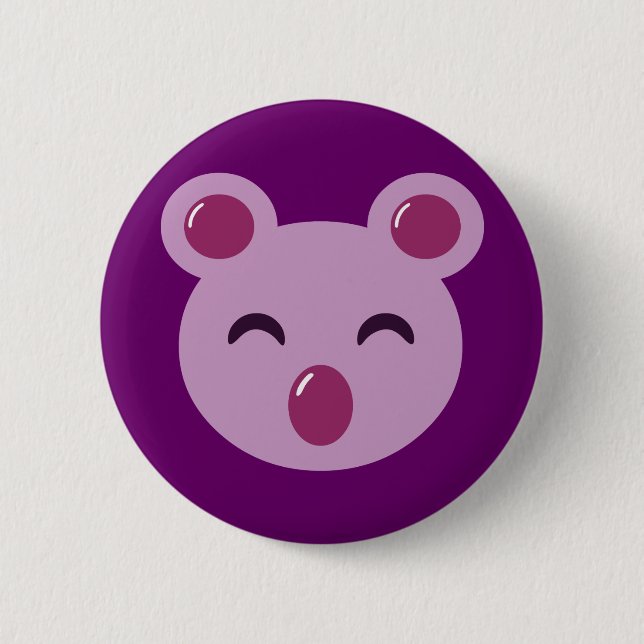 Cute Purple Koala Bear Button (Front)