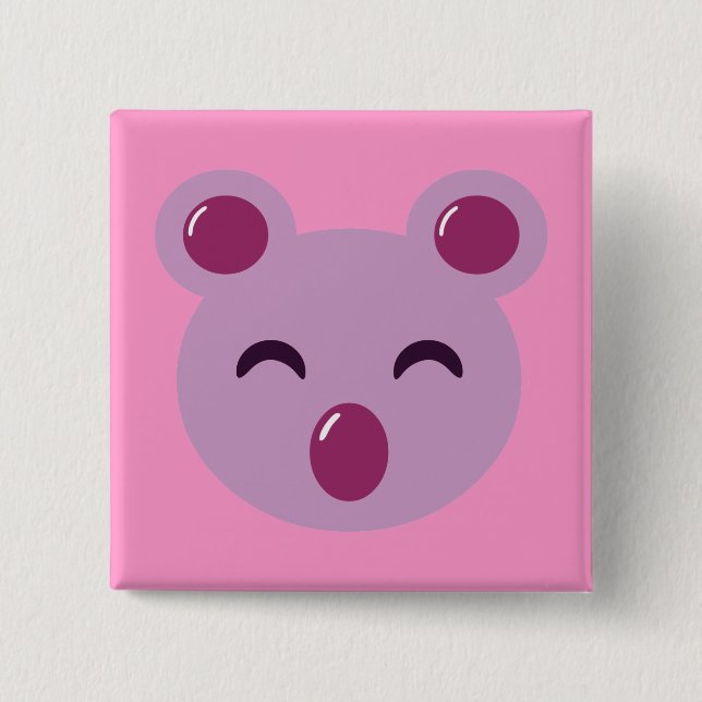 Cute Purple Koala Bear Button (Front)