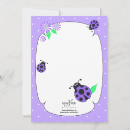 Cute Purple Ladybug Invitation | Zazzle