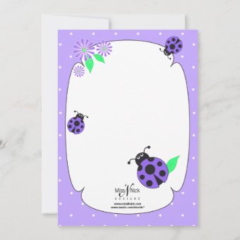 Cute Purple Ladybug Invitation | Zazzle