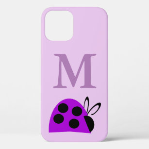 Cute Purple Ladybug Personalized iPhone 12 Case
