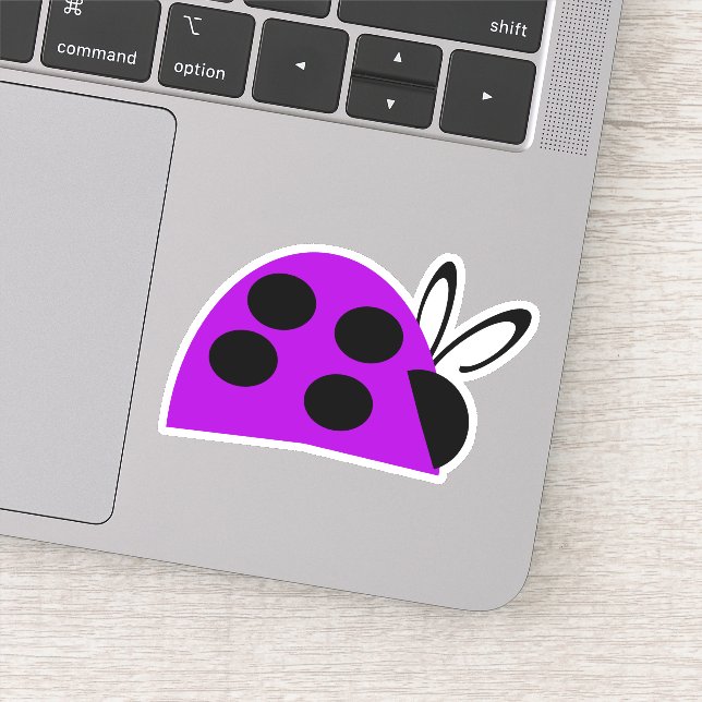 Cute Purple Ladybug Sticker (Detail)